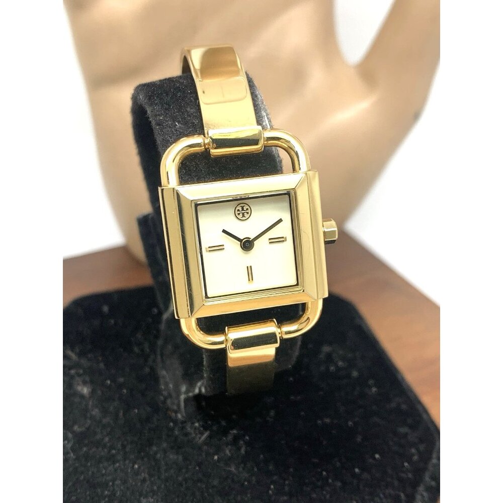 Tory Burch Women's Watch TBW7257 Petite Cream Dial Quartz Bangle Gold Steel